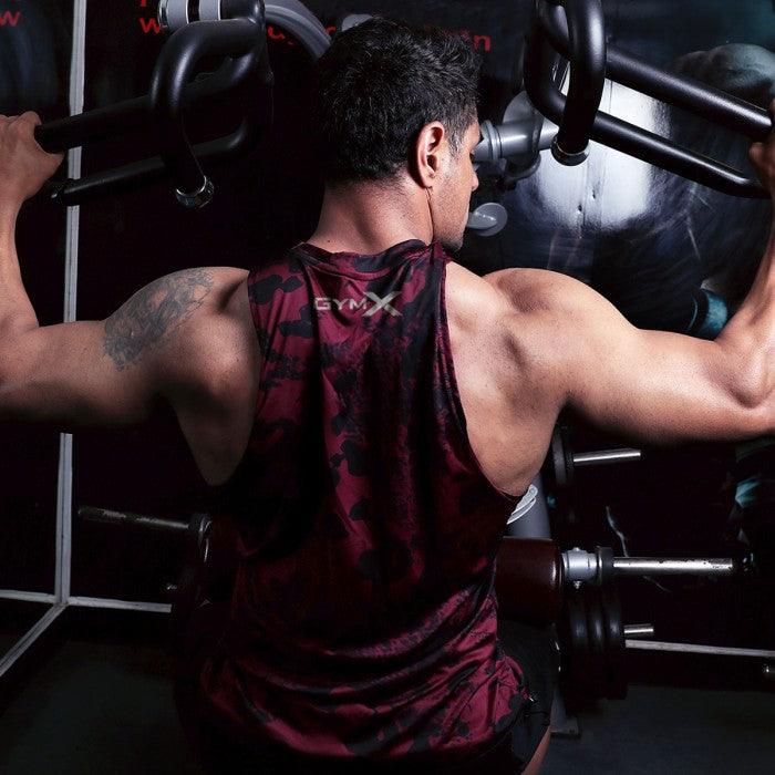 Maroon Rock Tank- Meteorite GymX Series(Dry Fit) - Sale