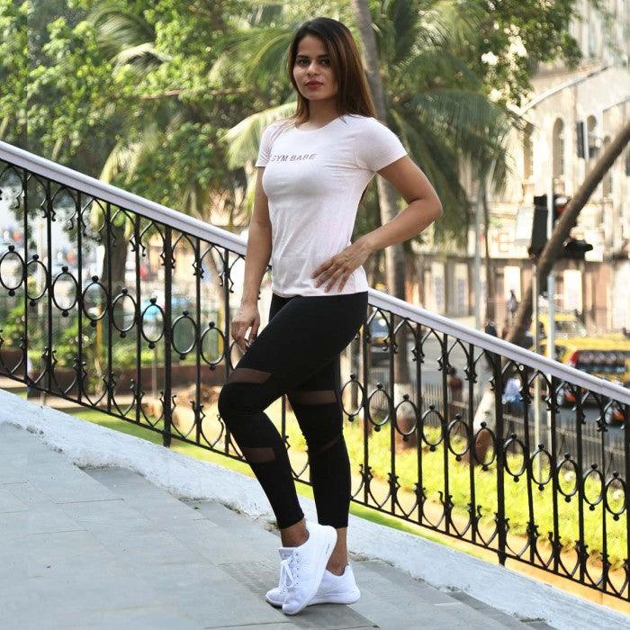 Melange Peach Gym Babe T-shirt - Ignite Series-sale - GymX
