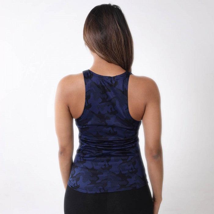 Midnight Blue Camo Racerback Women's Tank Top- Sale - GymX