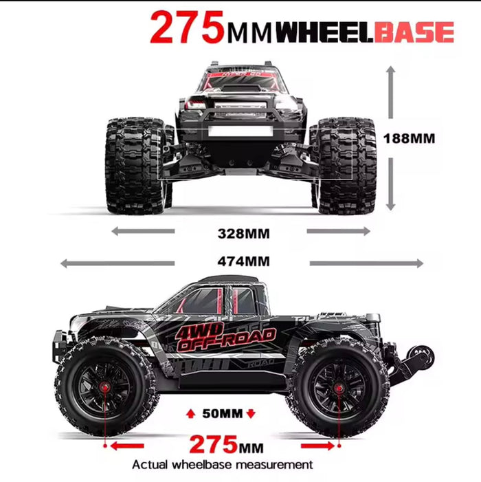 MJX Hyper Go 10208 V2 1/10 4WD Brushless Monster Truck RTR