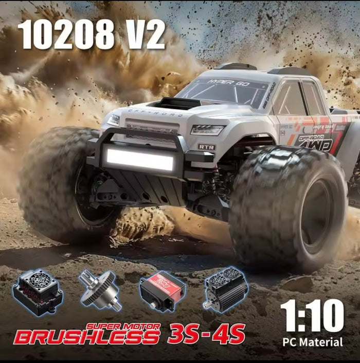 MJX Hyper Go 10208 V2 1/10 4WD Brushless Monster Truck RTR