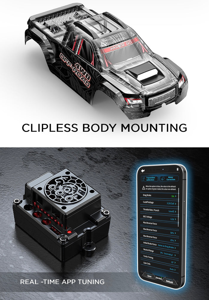 MJX Hyper Go 10208 V2 1/10 4WD Brushless Monster Truck RTR
