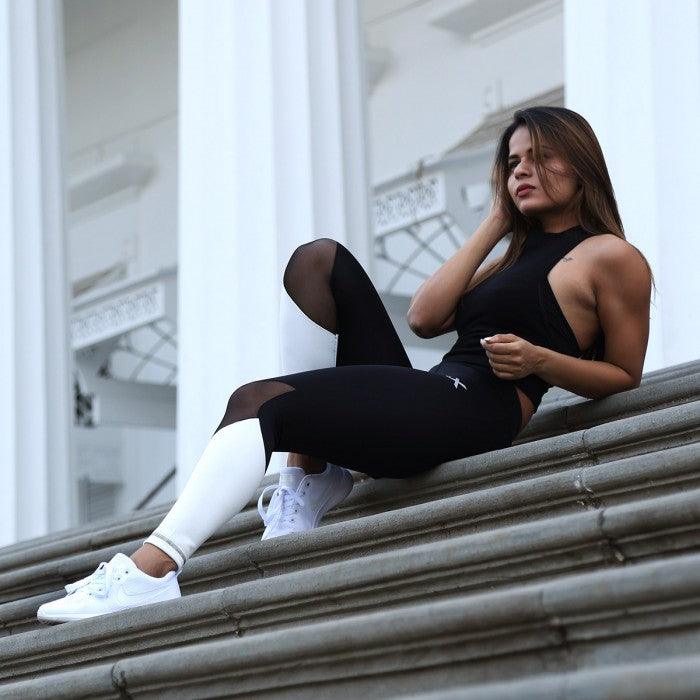 Monochrome Mesh Leggings - Ignite Series- Sale - GymX