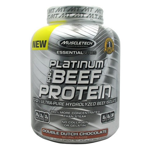 Muscletech Essential Series 100% Platinum Beef Protein - Double Dutch Chocolate - 4.2 lb - 631656706482