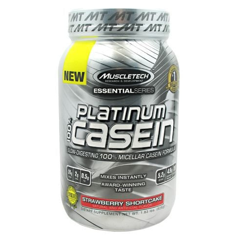 MuscleTech Essential Series 100% Platinum Casein - Strawberry Shortcake - 1.83 lb - 631656705355