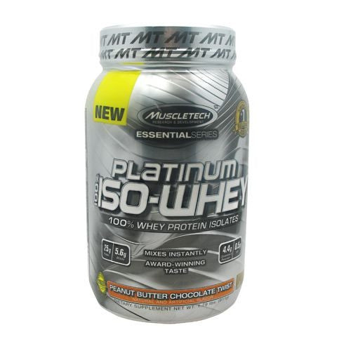 MuscleTech Essential Series 100% Platinum Iso-Whey - Peanut Butter Chocolate Twist - 1.79 lb - 631656705461