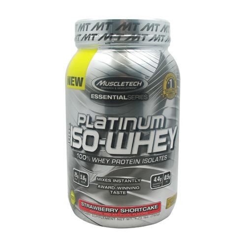 MuscleTech Essential Series 100% Platinum Iso-Whey - Strawberry Shortcake - 1.79 lb - 631656705454