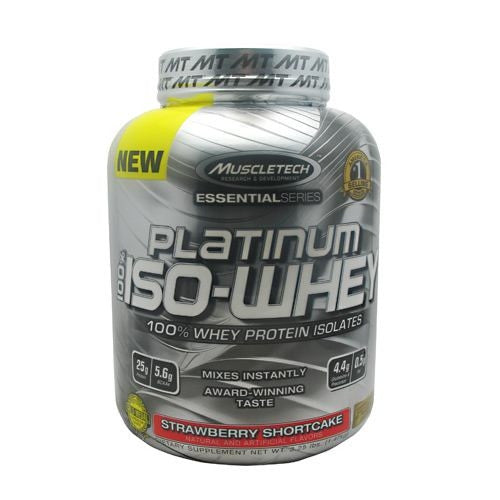 MuscleTech Essential Series 100% Platinum Iso-Whey - Strawberry Shortcake - 3.34 lb - 631656705492