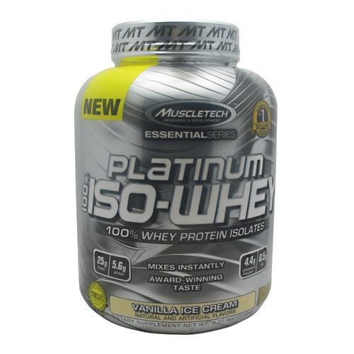 MuscleTech Essential Series 100% Platinum Iso-Whey - Vanilla Ice Cream - 3.34 lb - 631656705485