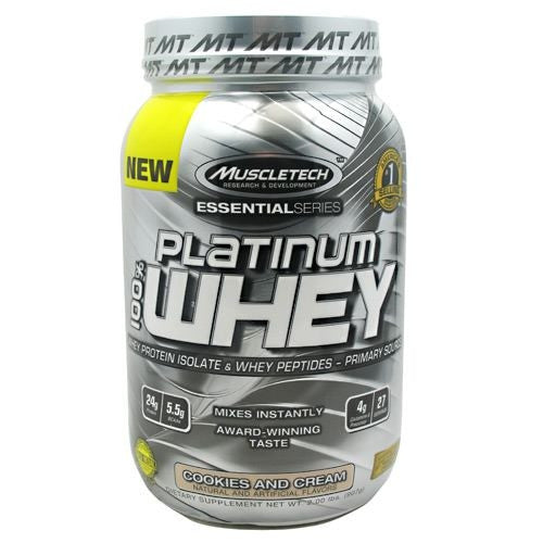 MuscleTech Essential Series 100% Platinum Whey - Cookies and Cream - 2 lb - 631656705003