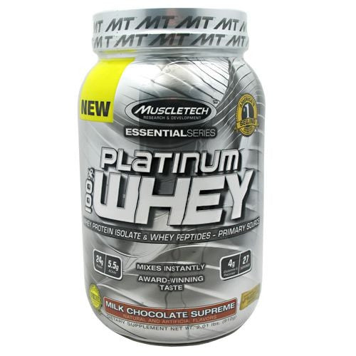 MuscleTech Essential Series 100% Platinum Whey - Milk Chocolate Supreme - 2 lb - 631656705010