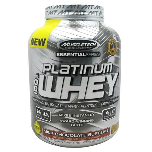 MuscleTech Essential Series 100% Platinum Whey - Milk Chocolate Supreme - 5 lb - 631656704983