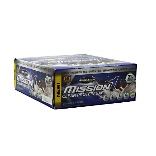 MuscleTech Mission1 - Cookies & Cream - 12 Bars - 631656560541