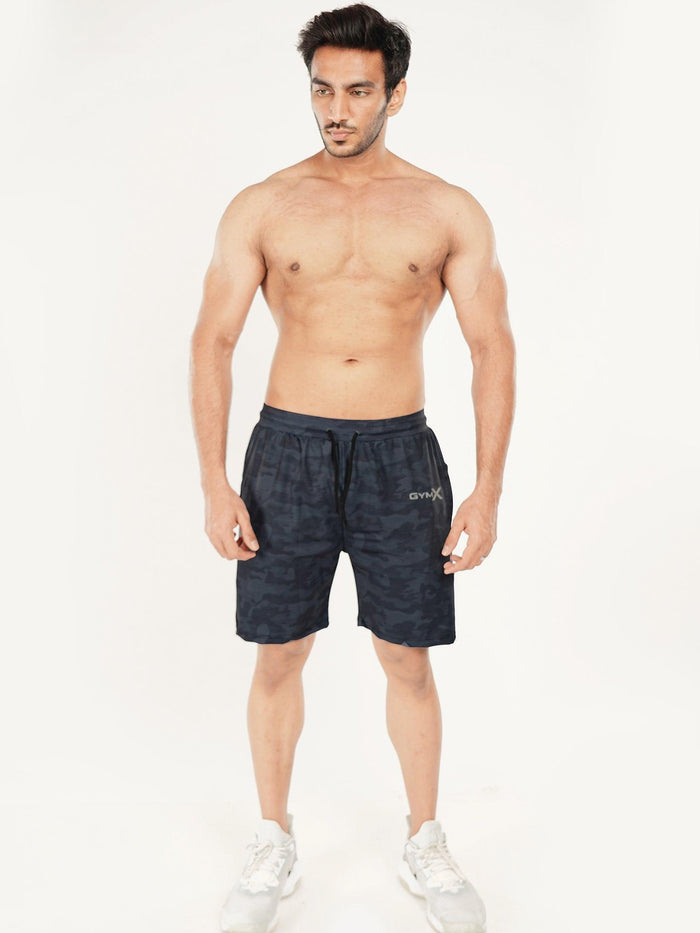 Mystery Blue Camo GymX Shorts - Sale - GymX