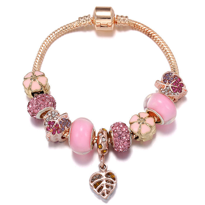 New Mori Bracelet, Glass Beaded Accessories, Plant Pendant, Bracelet Jewelry