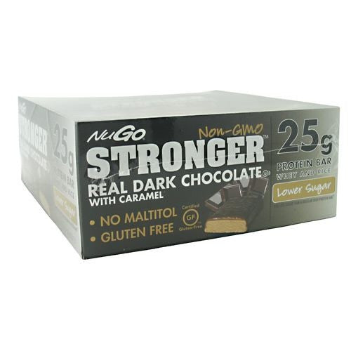 NuGo Nutrition NuGo Stronger - Dark Chocolate With Caramel - 12 Bars - 691535701021