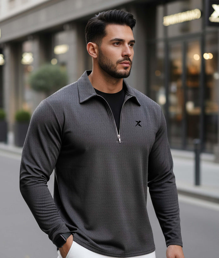 Old Money Oversized Knitted Sweater: Grey - Final Sale