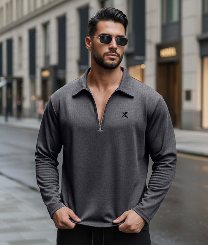 Old Money Oversized Knitted Sweater: Grey - Final Sale