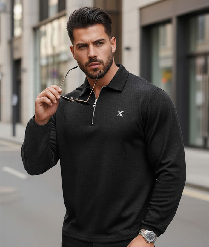 Old Money Oversized Knitted Sweater: Knight Black- Final Sale