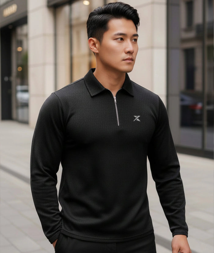 Old Money Oversized Knitted Sweater: Knight Black- Final Sale