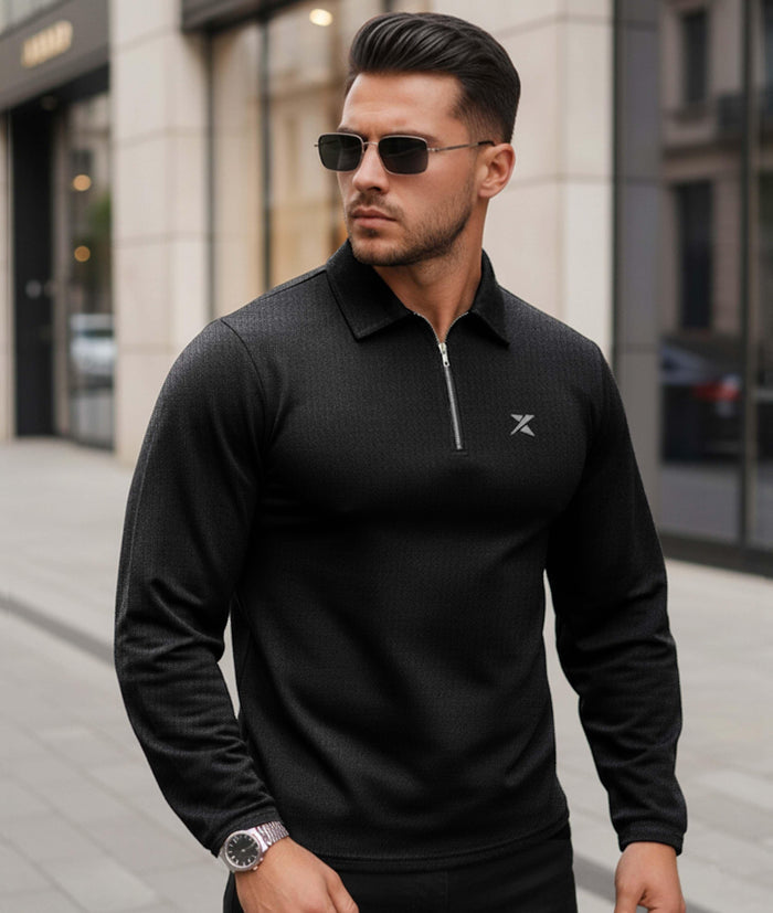 Old Money Oversized Knitted Sweater: Knight Black- Final Sale