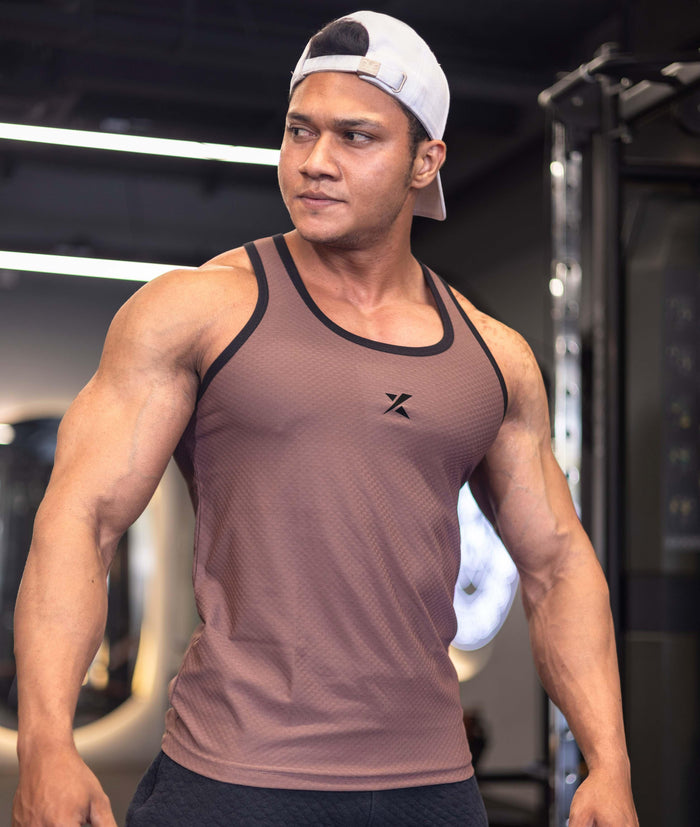 Performance GymX Tank: Tan Brown - Sale