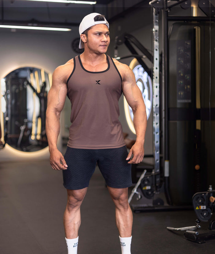 Performance GymX Tank: Tan Brown - Sale
