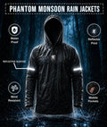 Phantom Monsoon Rain Jacket- Storm Black(with rainproof phone pockets)- Final Sale