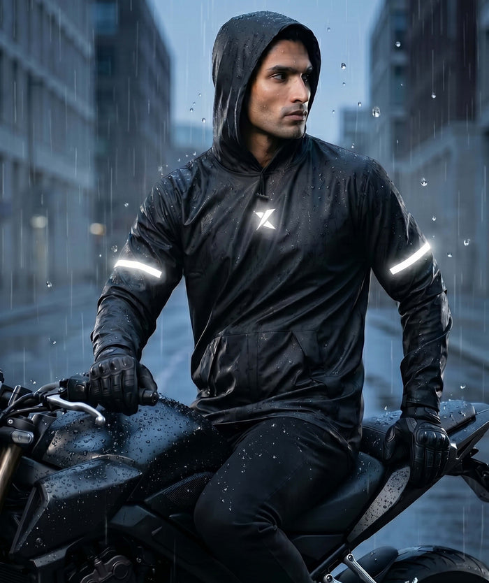 Phantom Monsoon Rain Jacket- Storm Black(with rainproof phone pockets)- Final Sale