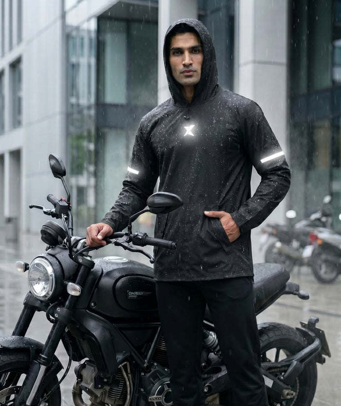 Phantom Monsoon Rain Jacket- Storm Black(with rainproof phone pockets)- Final Sale