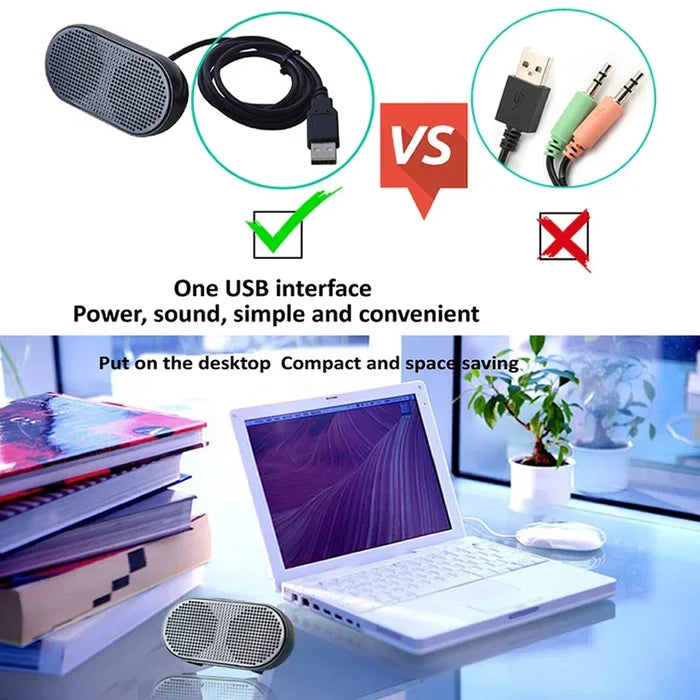 Portable Usb Mini Speaker Stereo For Pc & Ps4 (Black)