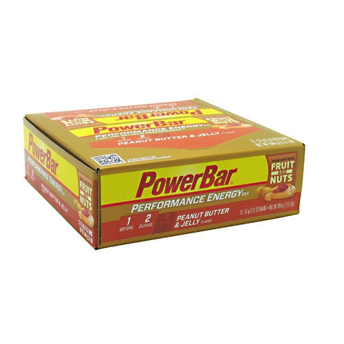 PowerBar Performance Energy Fruit & Nuts Bar - Peanut Butter & Jelly - 12 Bars - 097421696226