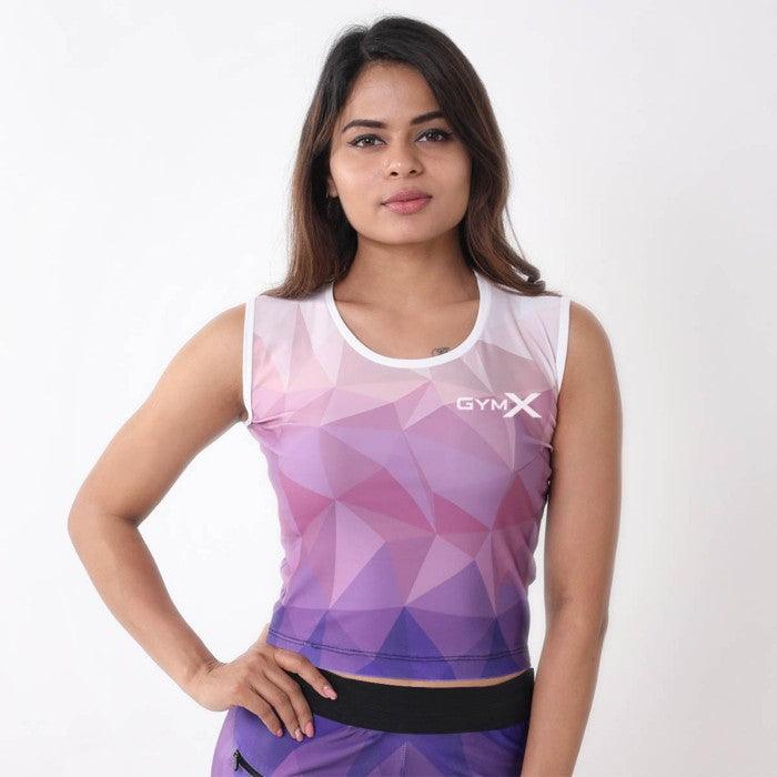Prisma Pink Short Top: Tropical Series-Sale - GymX