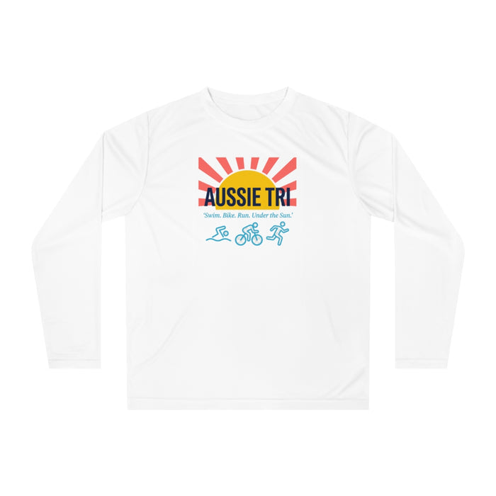 Proud Aussie Triathlete Performance Long Sleeve — Swim Bike Run Aussie Triathlete Gear