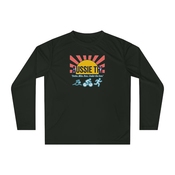 Proud Aussie Triathlete Performance Long Sleeve — Swim Bike Run Aussie Triathlete Gear