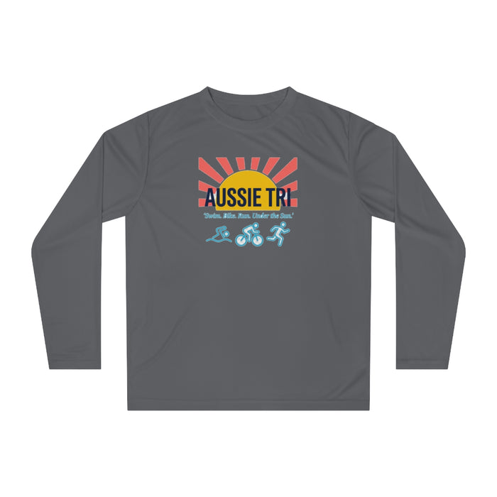 Proud Aussie Triathlete Performance Long Sleeve — Swim Bike Run Aussie Triathlete Gear