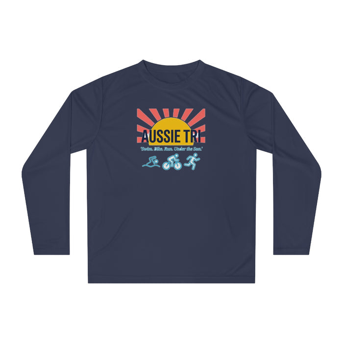 Proud Aussie Triathlete Performance Long Sleeve — Swim Bike Run Aussie Triathlete Gear