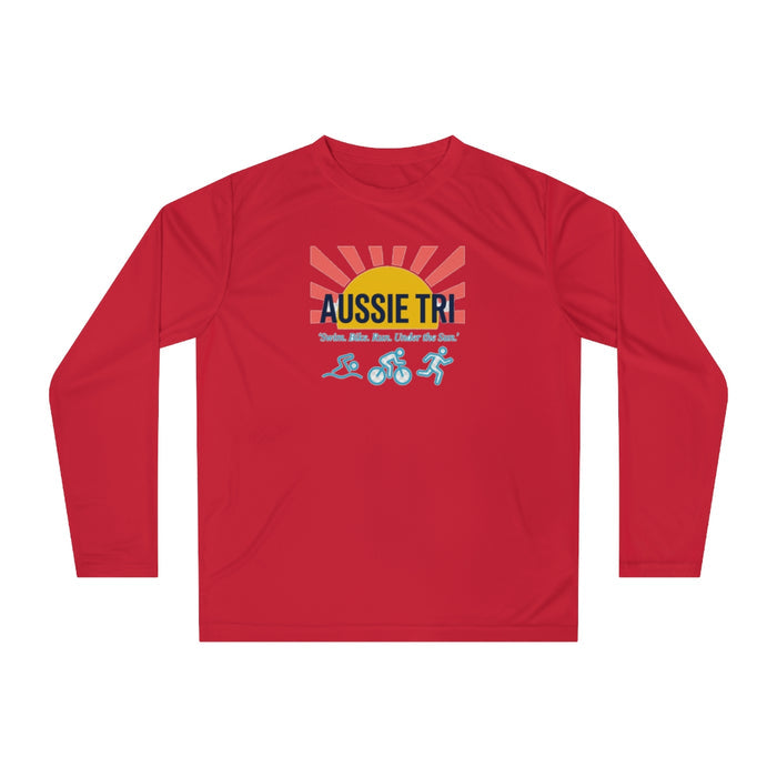 Proud Aussie Triathlete Performance Long Sleeve — Swim Bike Run Aussie Triathlete Gear