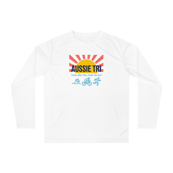 Proud Aussie Triathlete Performance Long Sleeve — Swim Bike Run Aussie Triathlete Gear