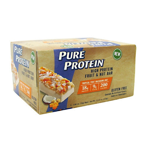 Pure Protein High Protein Fruit & Nut Bar - Tropical Fruit Macadamia Nut - 6 Bars - 749826579573