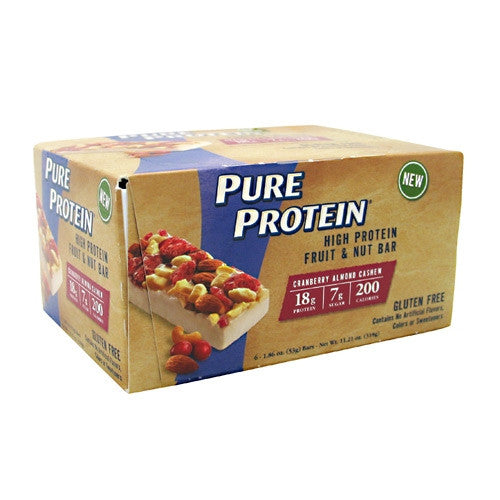 Pure Protein High Protein Fruit & Nut Bar - Cranberry Almond Cashew - 6 Bars - 749826579559
