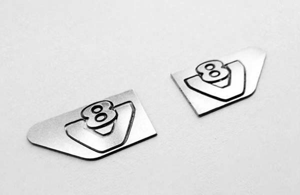 RC4WD Side Metal V8 Logo Set for Tamiya 1/14 Scania