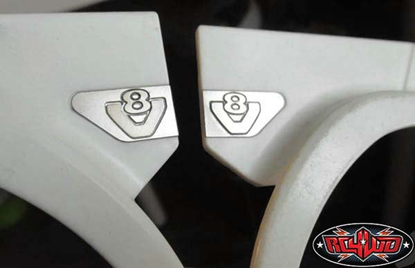 RC4WD Side Metal V8 Logo for Tamiya 1/14 Scania detail