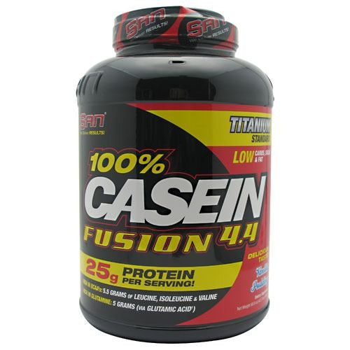 SAN 100% Casein Fusion 4.4 - Vanilla Pudding - 4.37 lb - 672898530657
