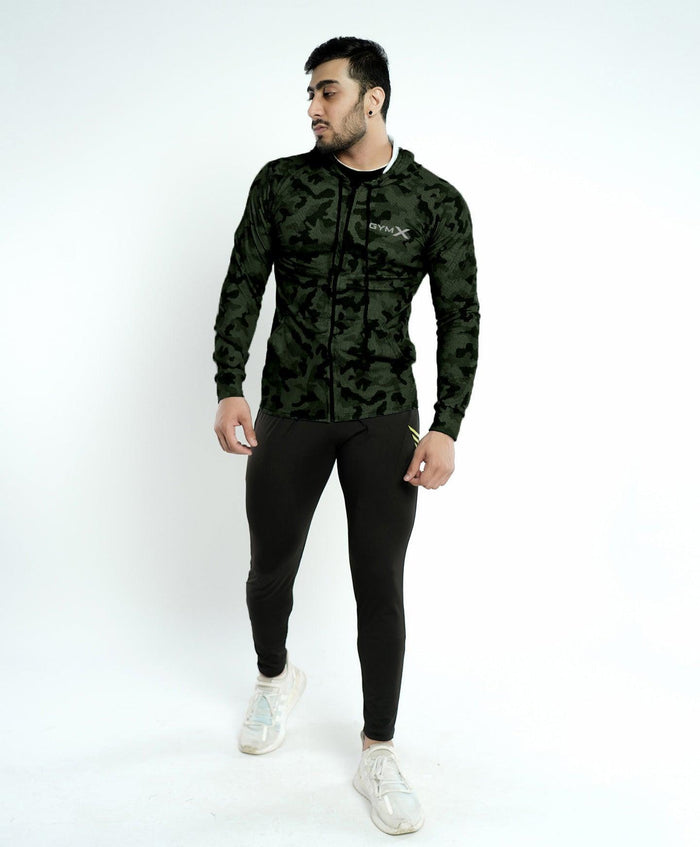 Stealth Green Camo Hoodie - GymX