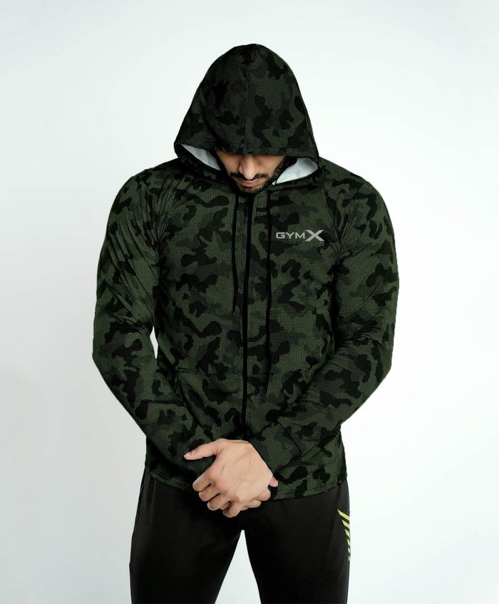 Stealth Green Camo Hoodie - GymX