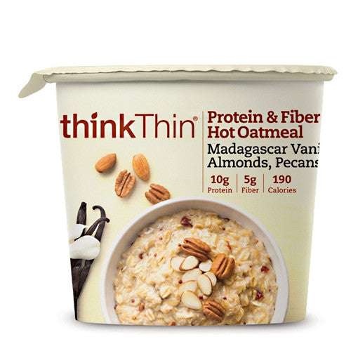 Think Products Protein & Fiber Hot Oatmeal - Madagascar Vanilla, Almonds, Pecans - 12 ea - 753656711881