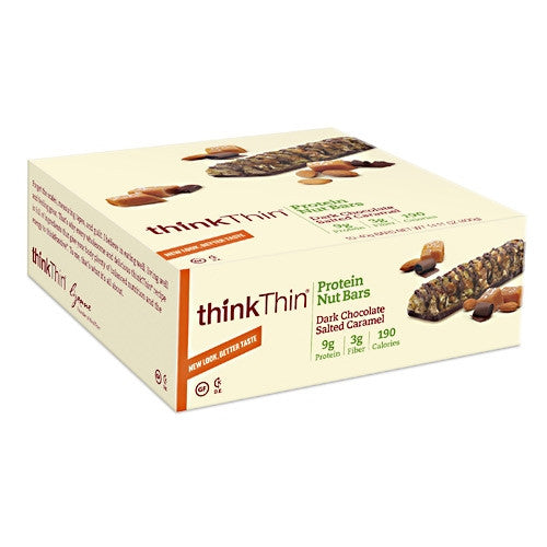 Think Products Think Thin Protein Nut Bar - Dark Chocolate Salted Caramel - 10 Bars - 753656708805