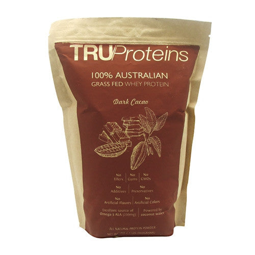 TruProteins 100% Australian Grass Fed Whey Protein - Dark Cacao - 2.1 lb - 898635000805