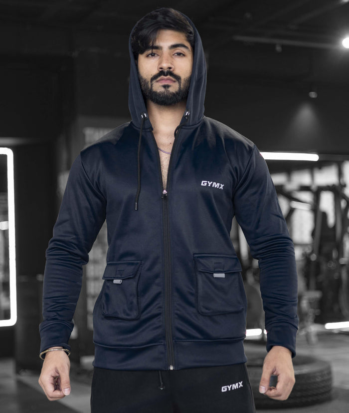 Ultimate Cargo Hoodie: Norway blue (4 Pockets) - GymX